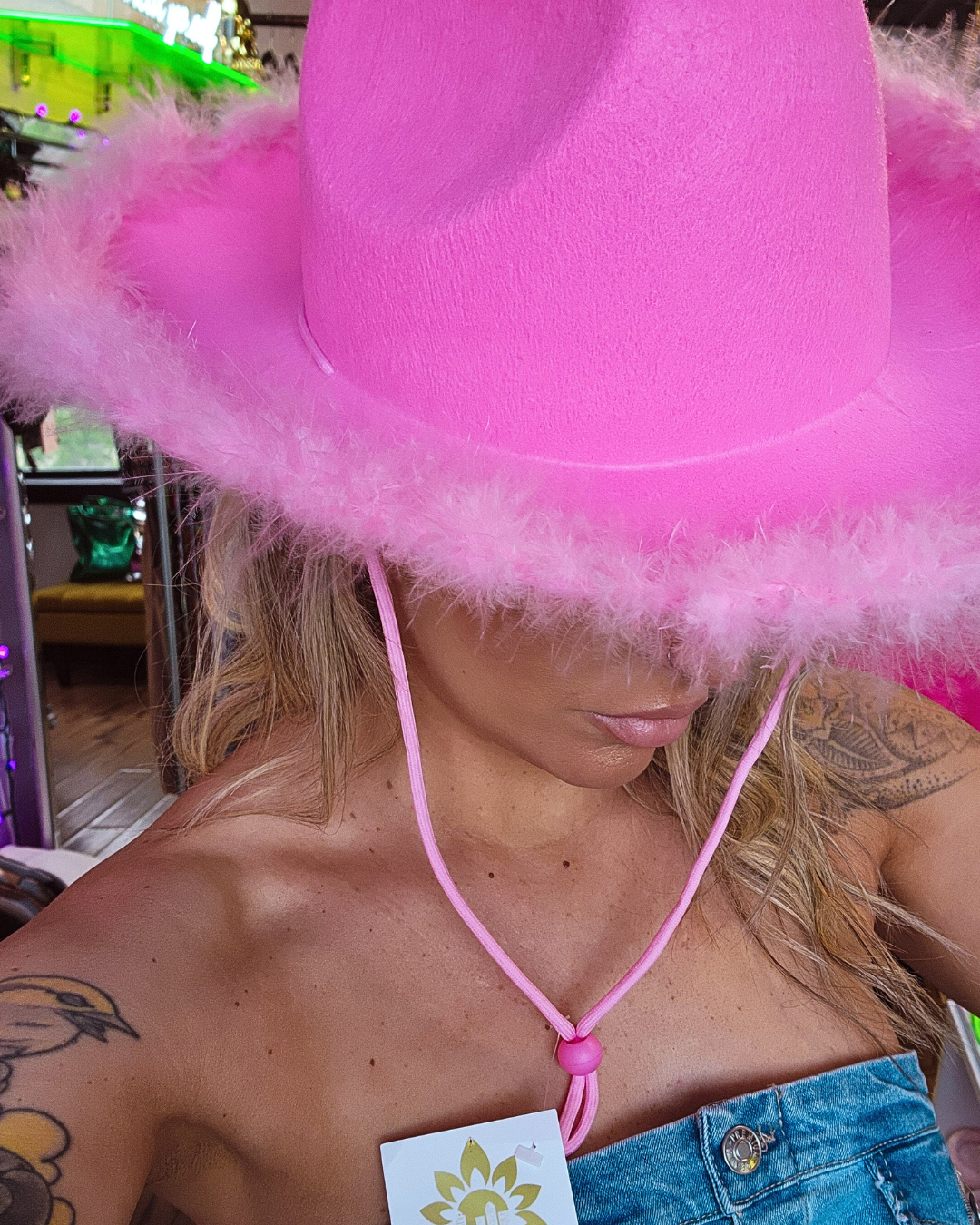 Pink Feather Cowboy Hat