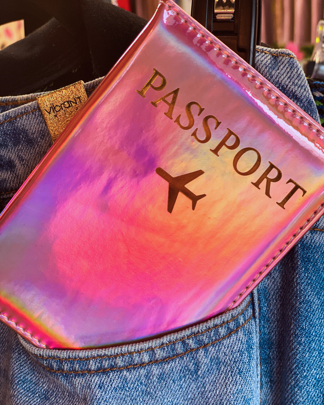 Pink Irridecent Passport Cover