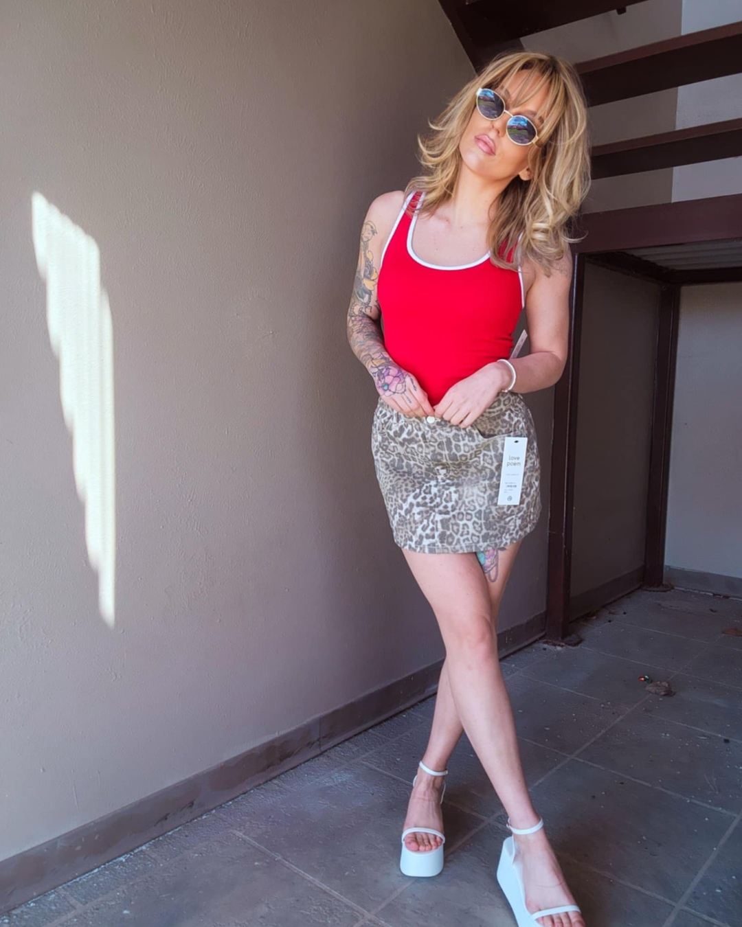 Cheetah Craze Denim Skirt