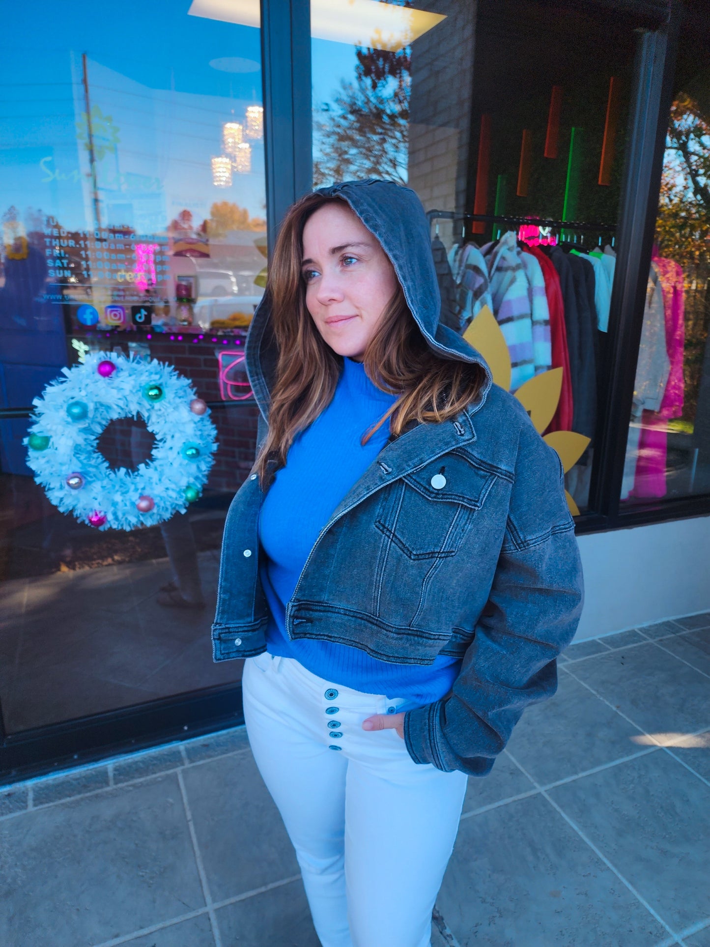 Always Real Hooded Denim Jacket