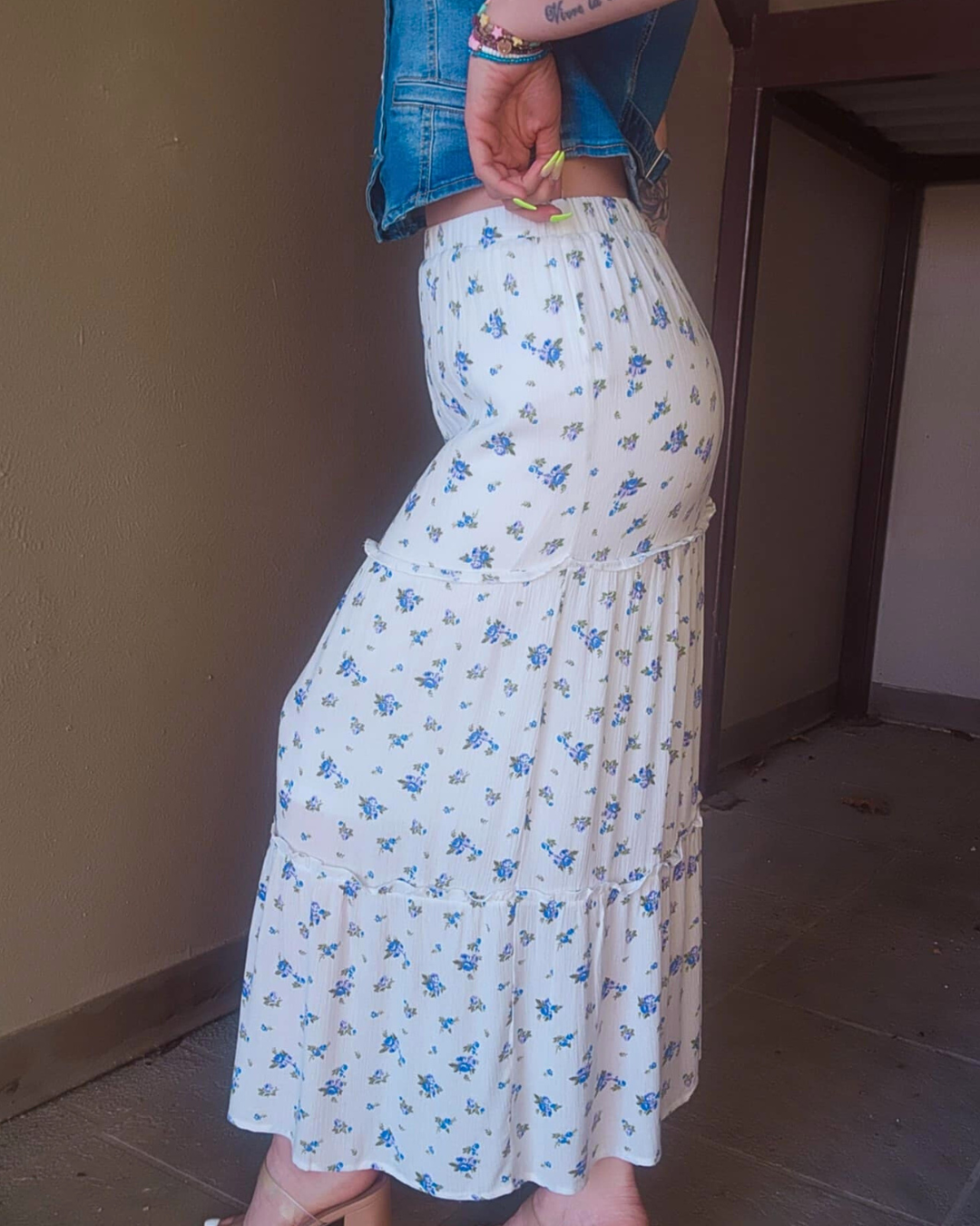 Morning Bloom Floral Maxi Skirt