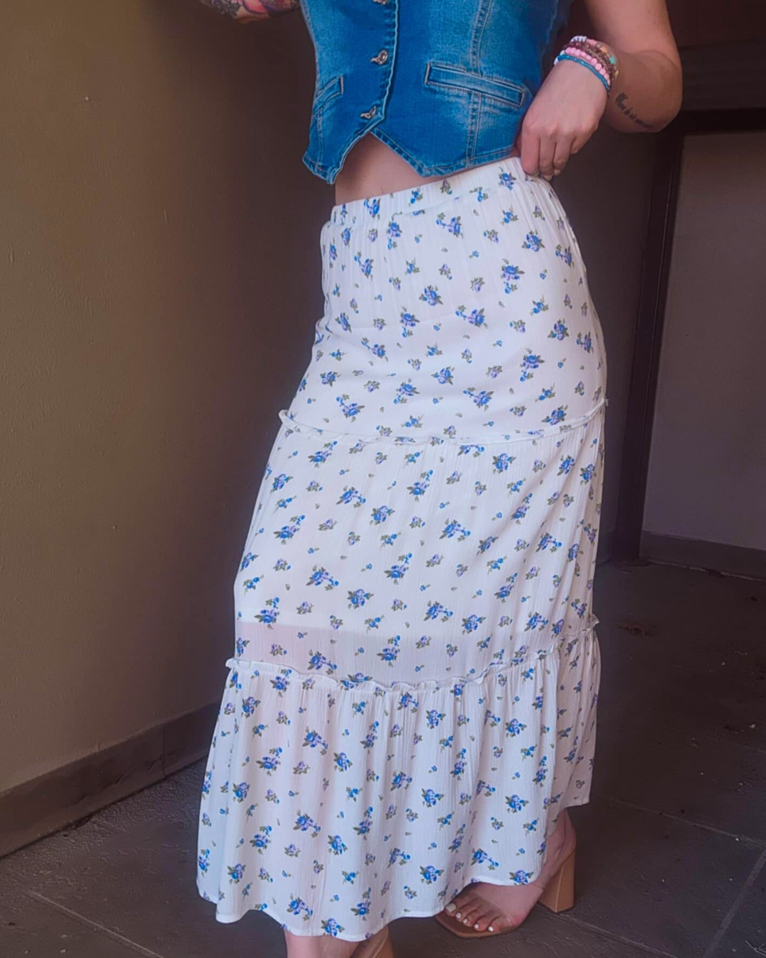 Morning Bloom Floral Maxi Skirt