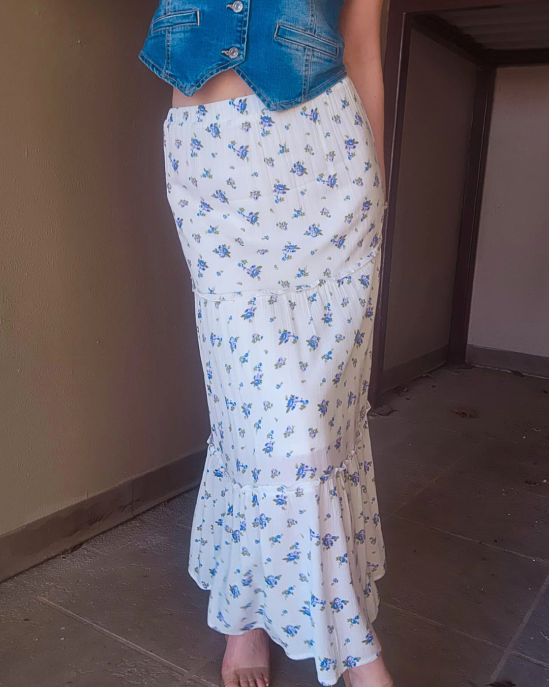 Morning Bloom Floral Maxi Skirt