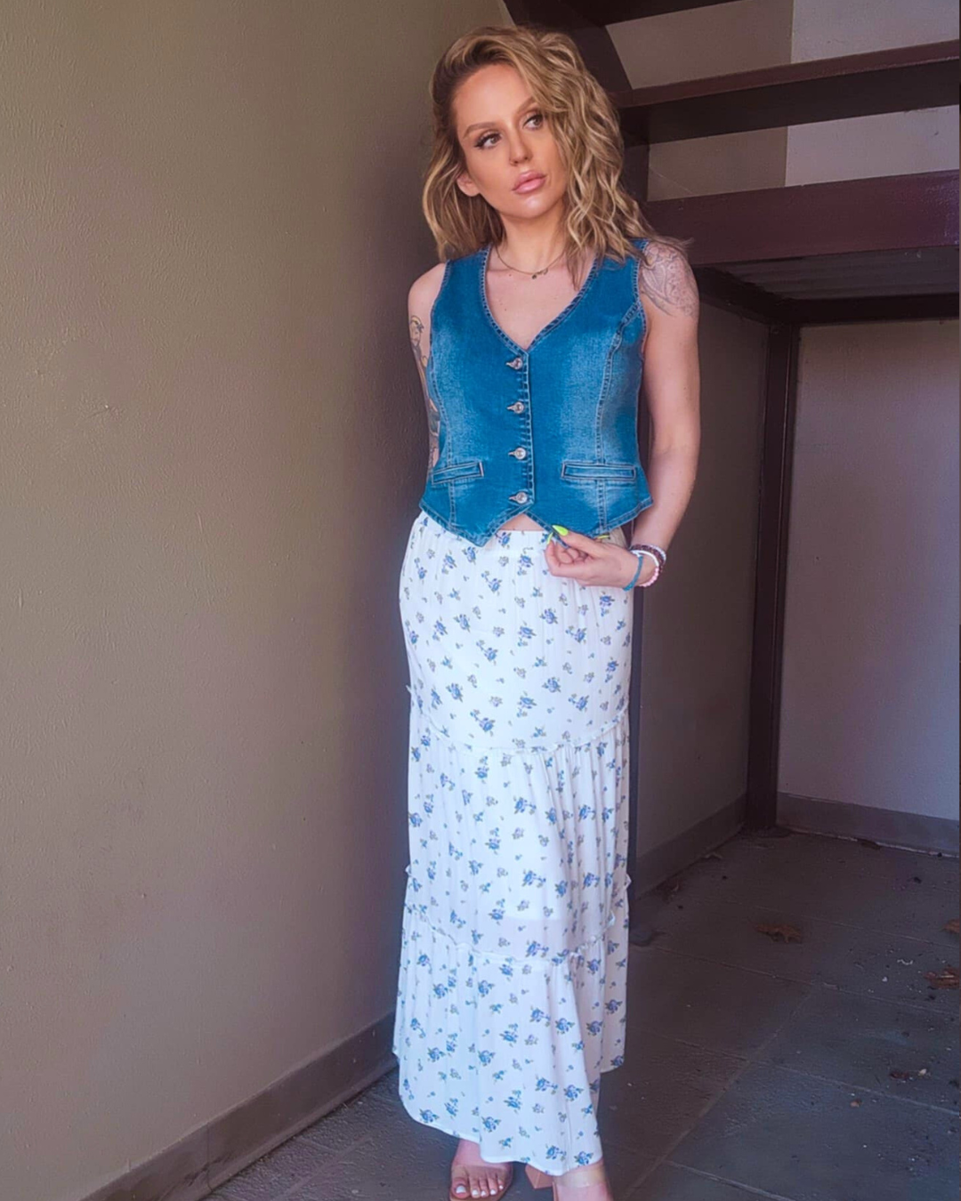 Morning Bloom Floral Maxi Skirt