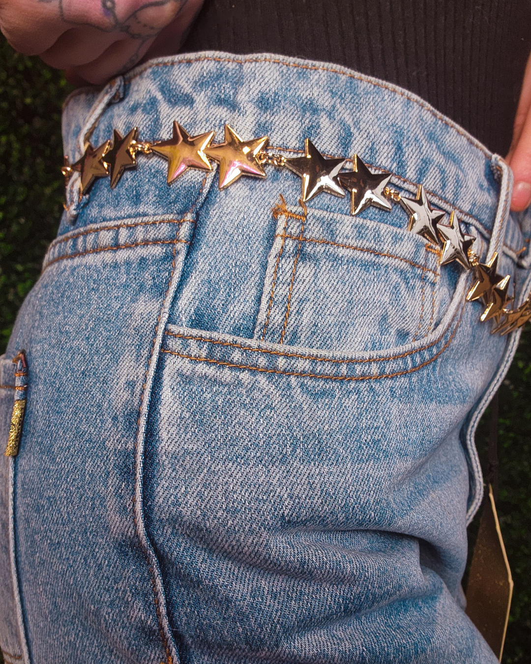 Star Link Gold Chain Belt