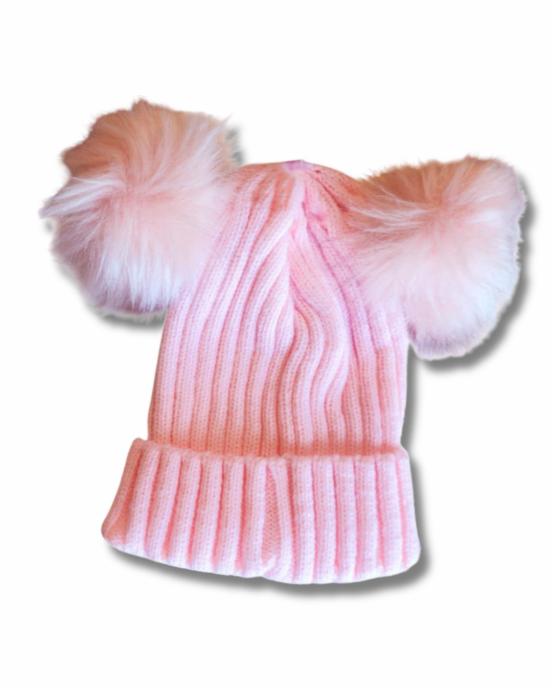 Baby Pink Double PomPom Beanie
