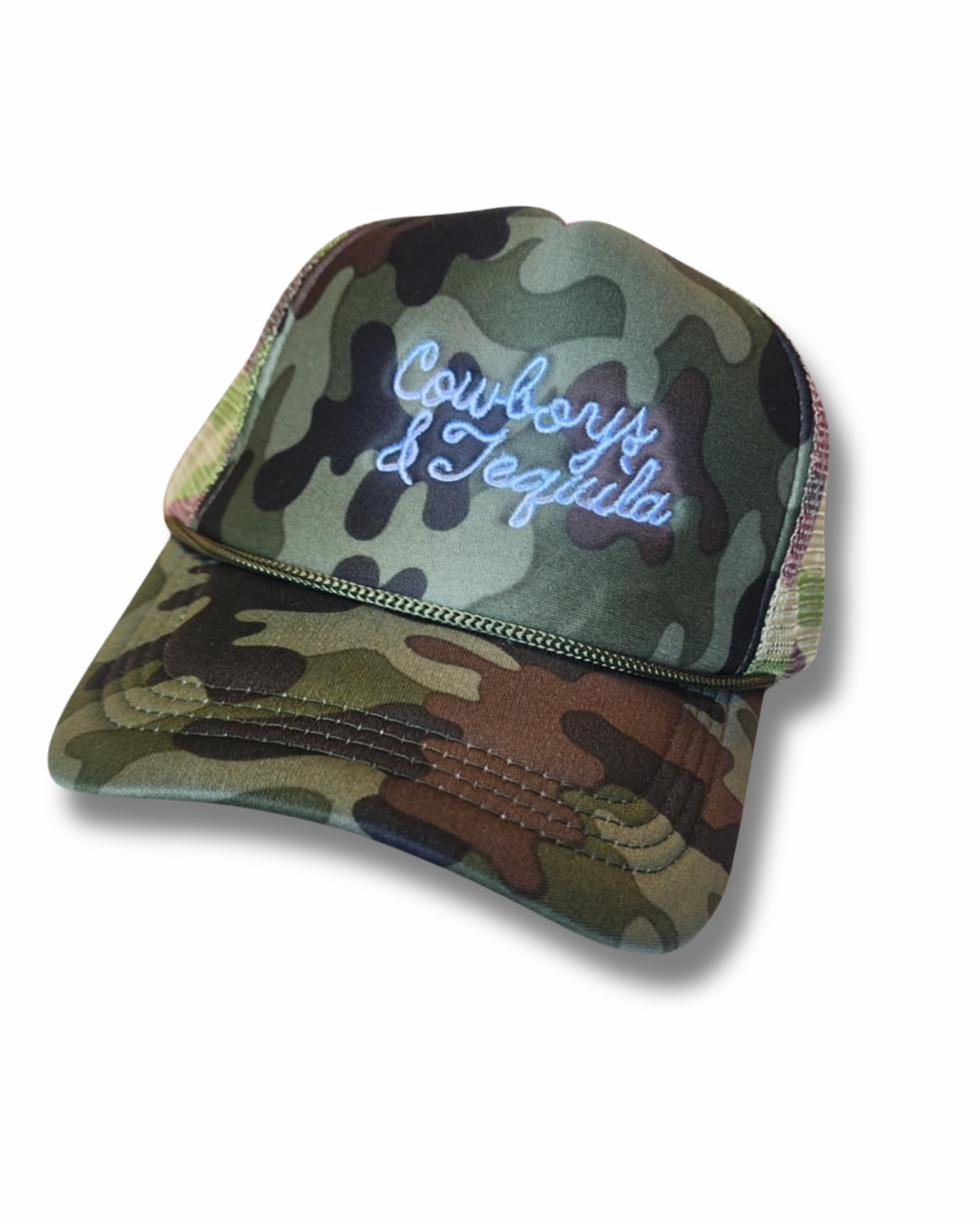 Cowboys And Tequila Camo Trucker Hat