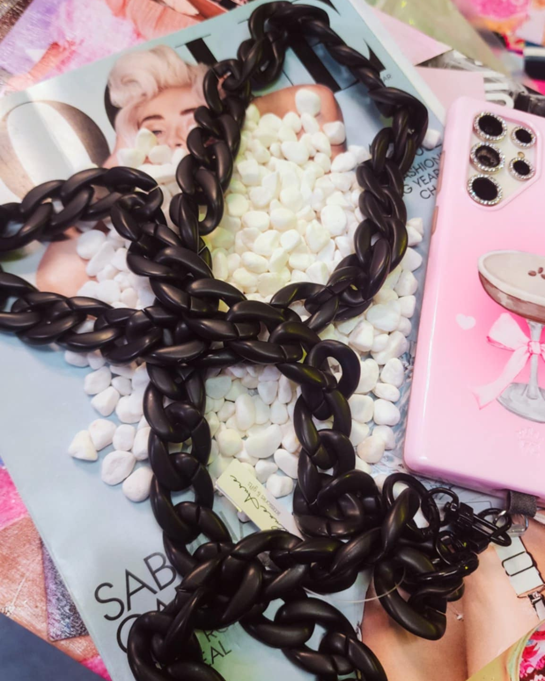 Black Crossbody Cellphone Chain