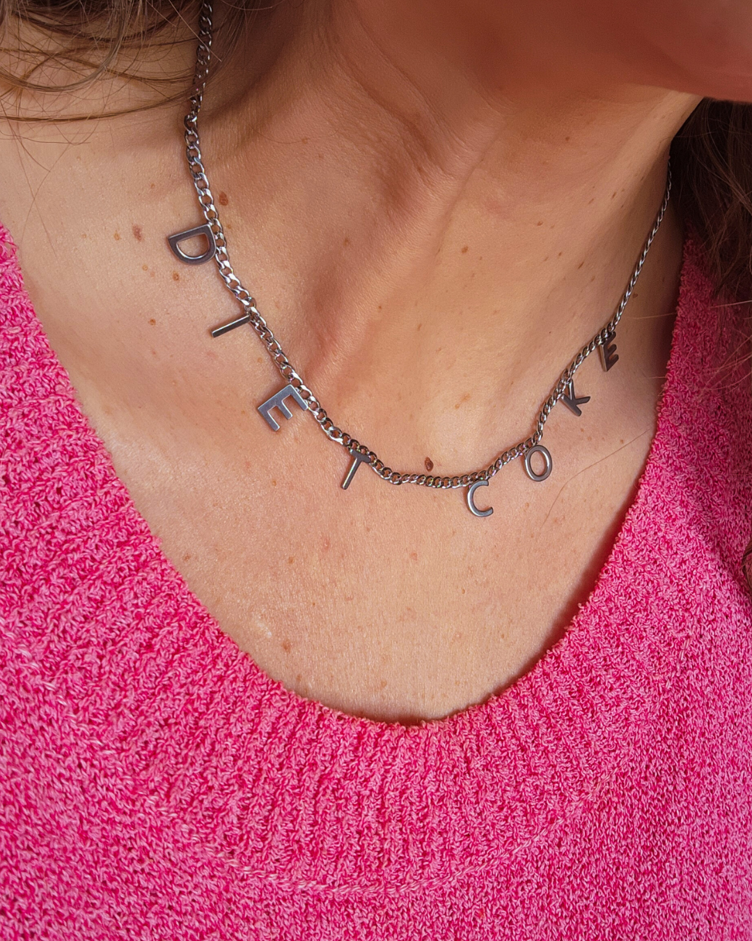 Silver Diet Coke Necklace