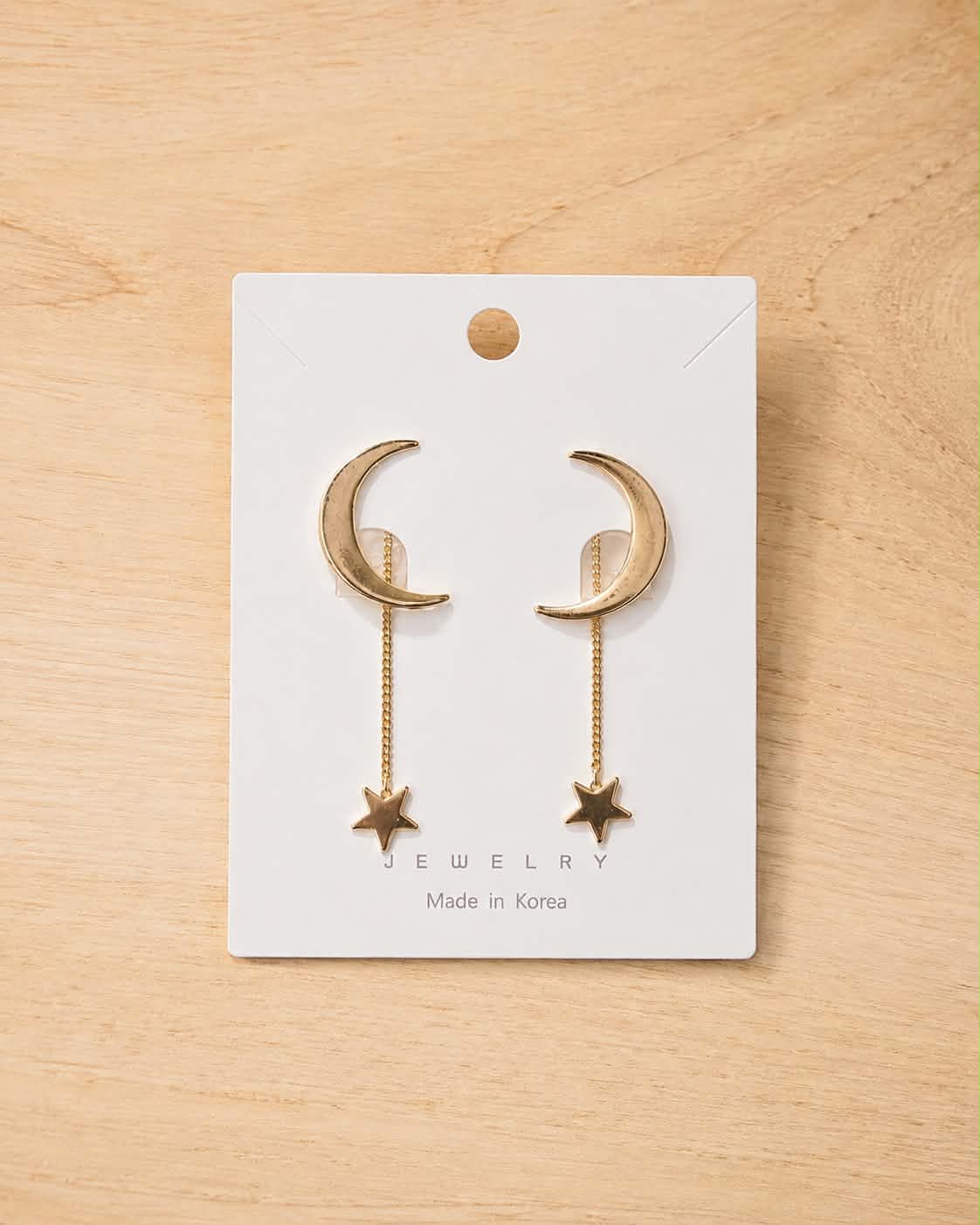 Starry Night Moon Threader Earrings