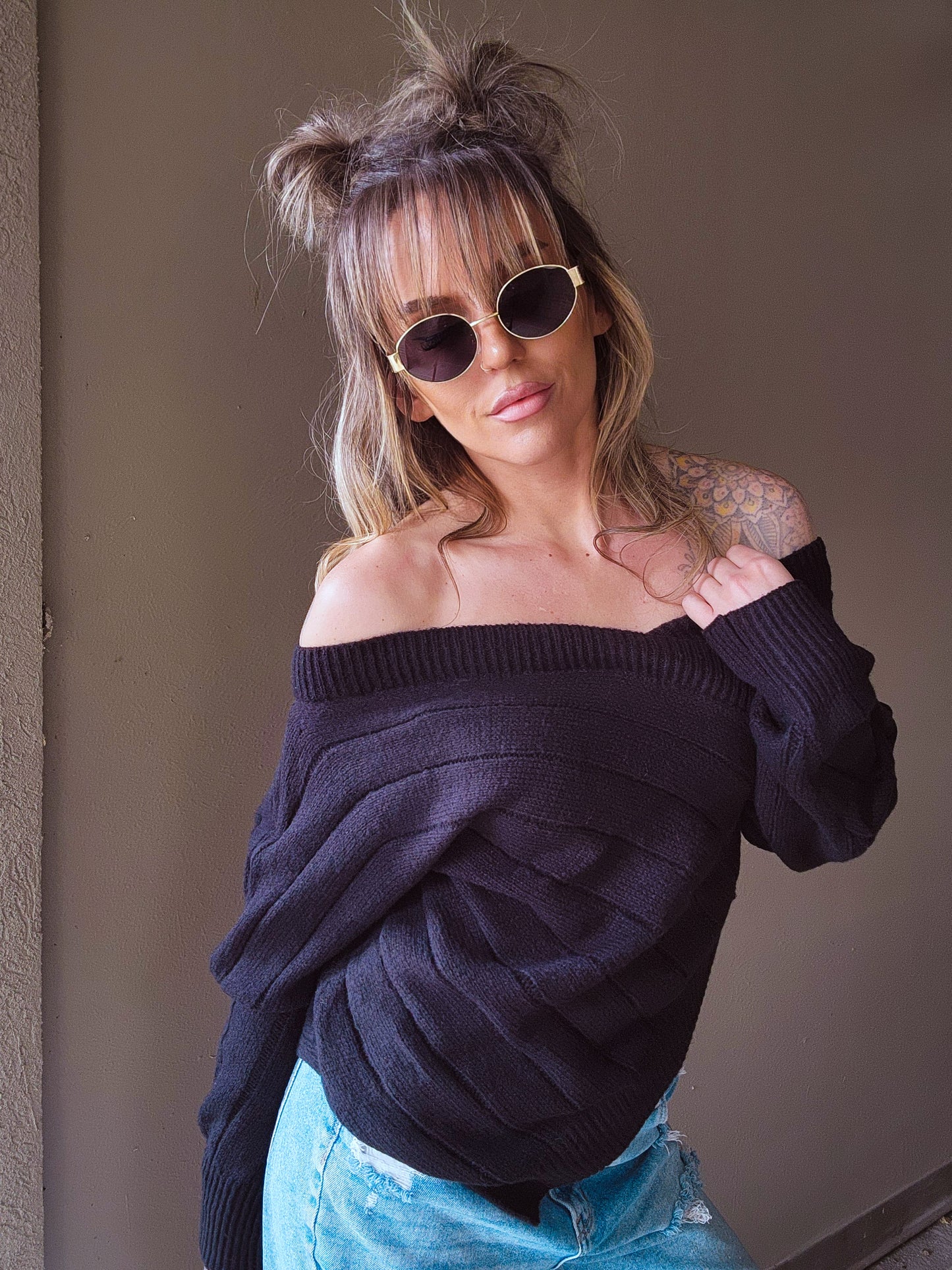 All to Myself Asymmetrical Hem Sweater