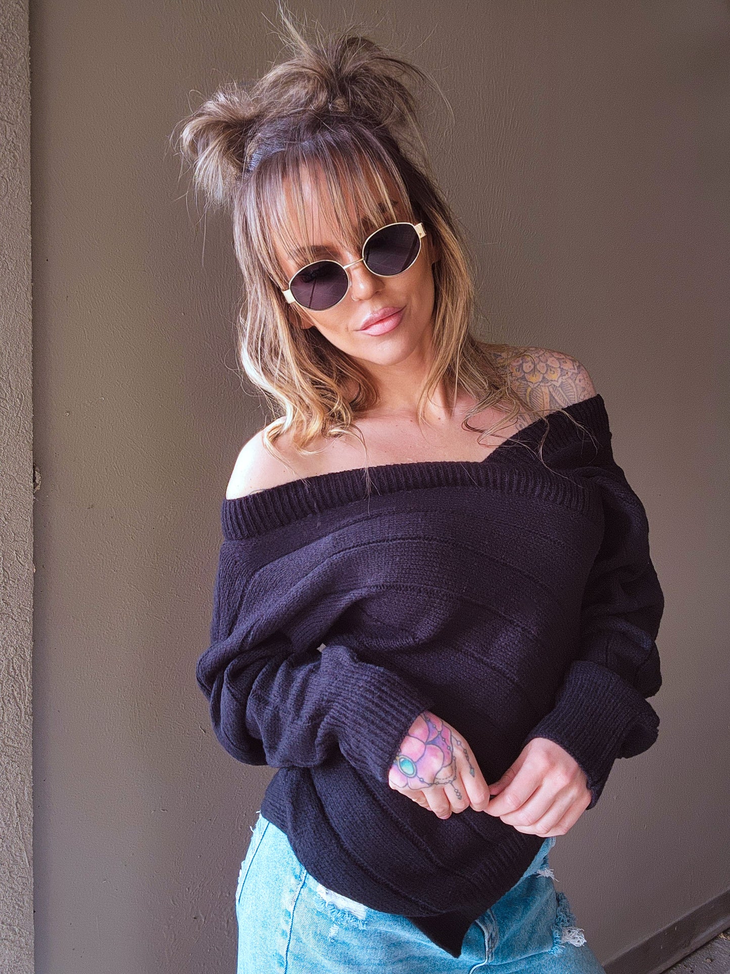 All to Myself Asymmetrical Hem Sweater