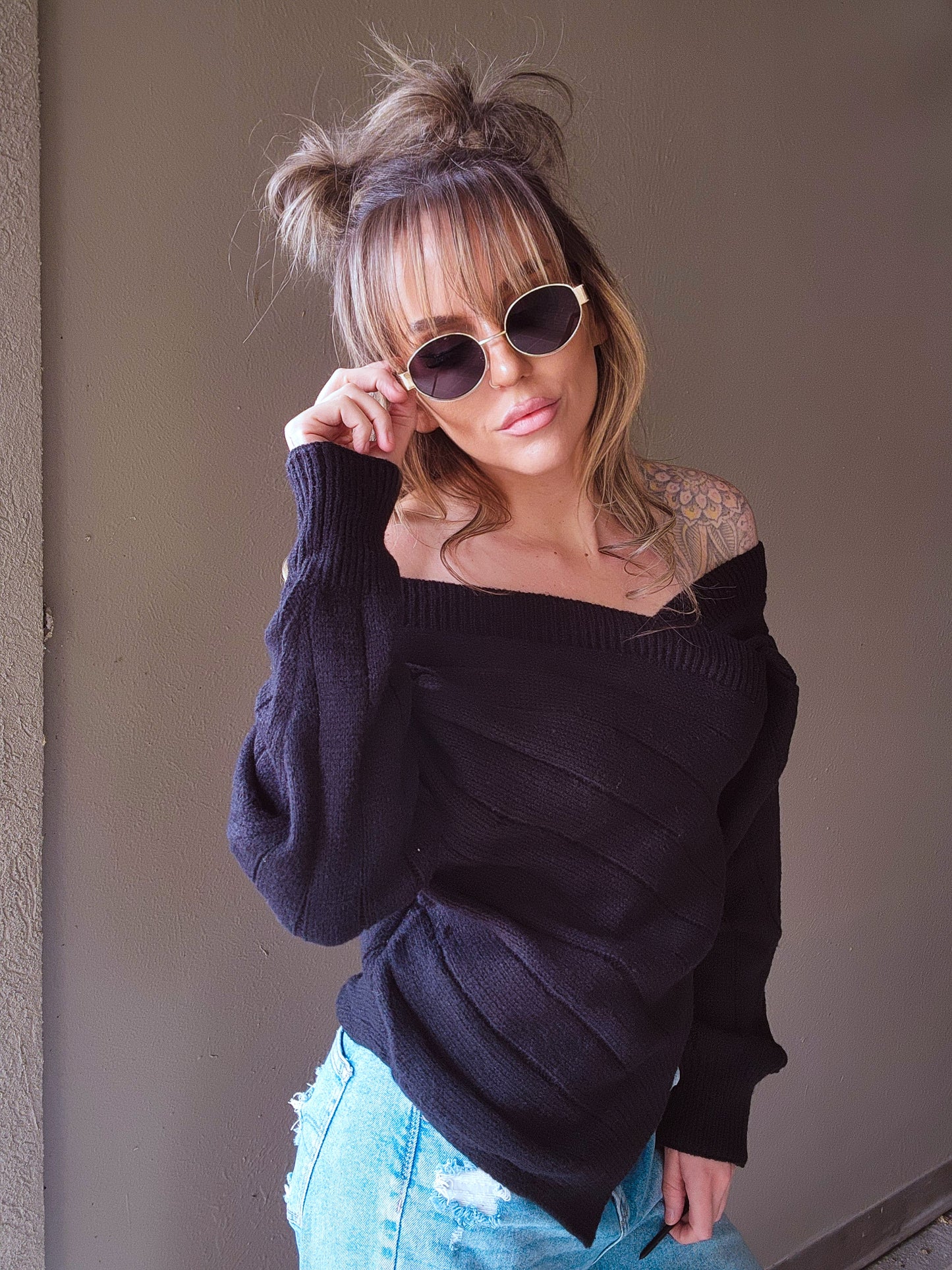 All to Myself Asymmetrical Hem Sweater