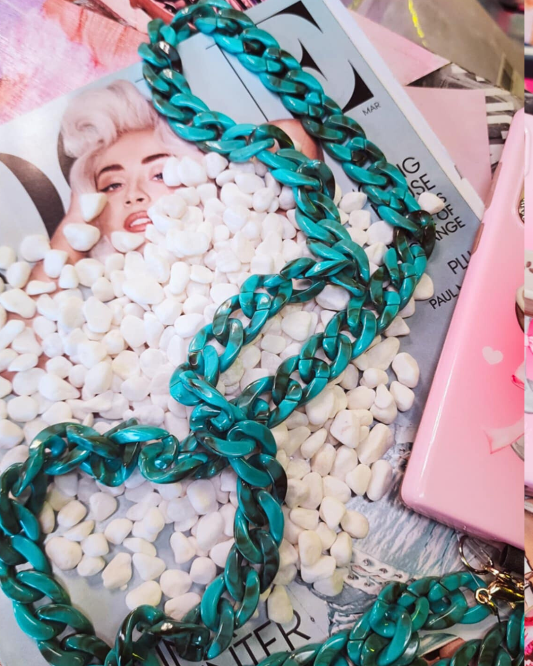 Turquoise Midi Crossbody Cellphone Chain