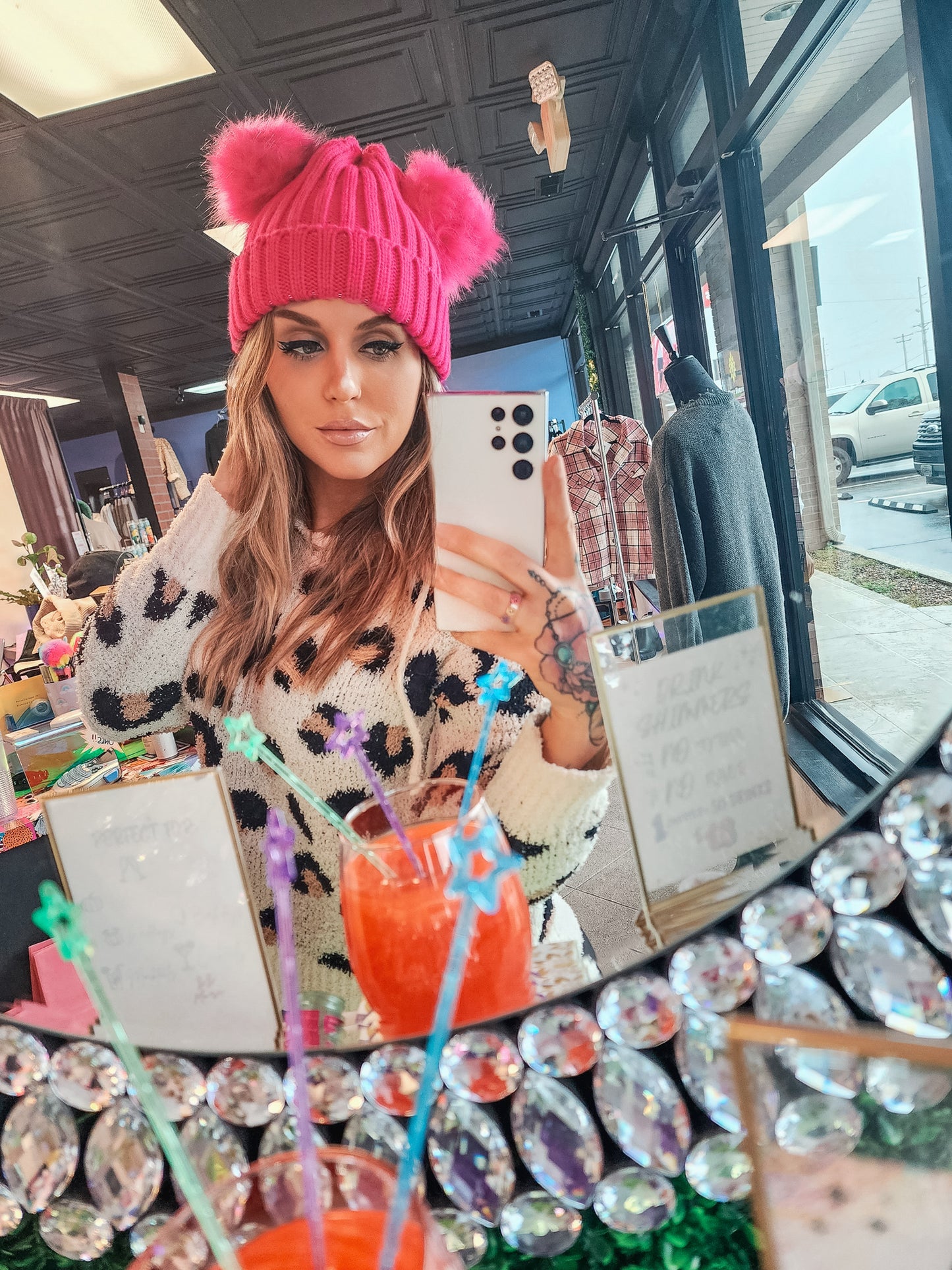 So What Pink Double PomPom Beanie