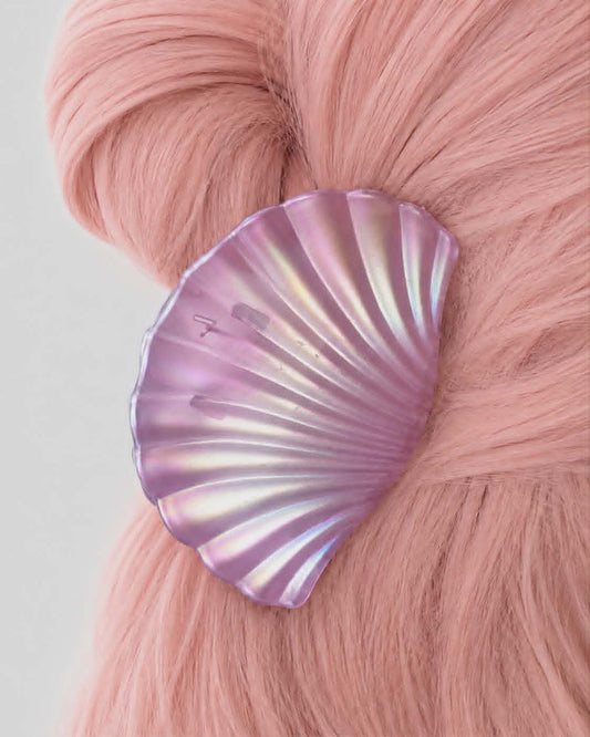 Large Purple Iridescent Seashell Claw Clip