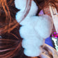 Fuzzy Large Squiggle Claw Clip- White