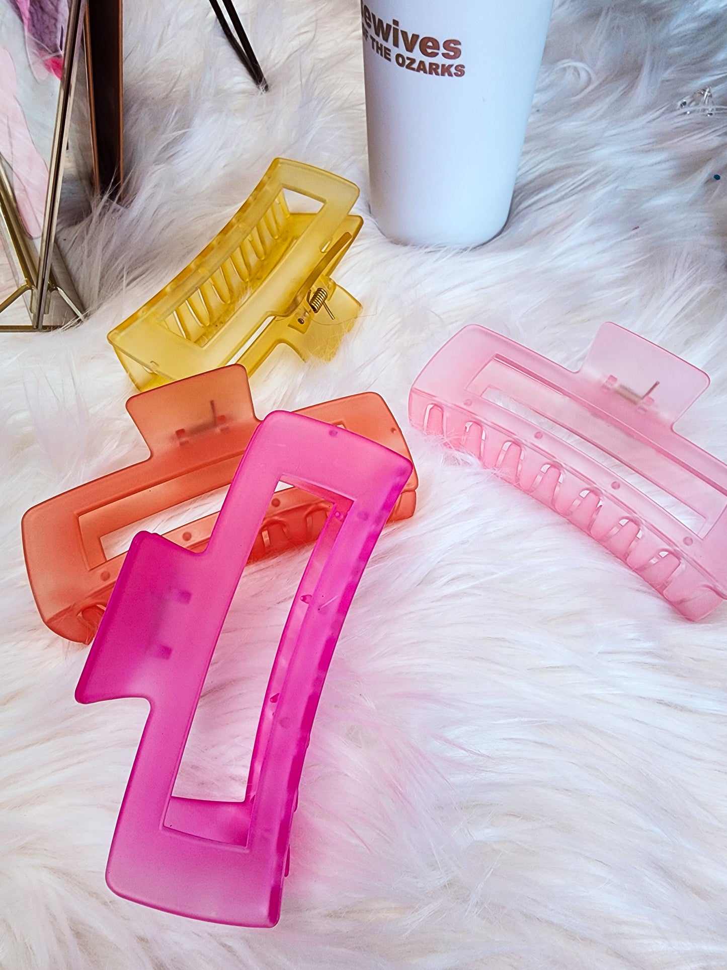 Hot Pink Extra Large Translucent Claw Clip