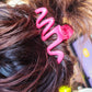 Large Deep Pink Squiggle Claw Clip