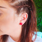 Red Chroma Spheres Earrings