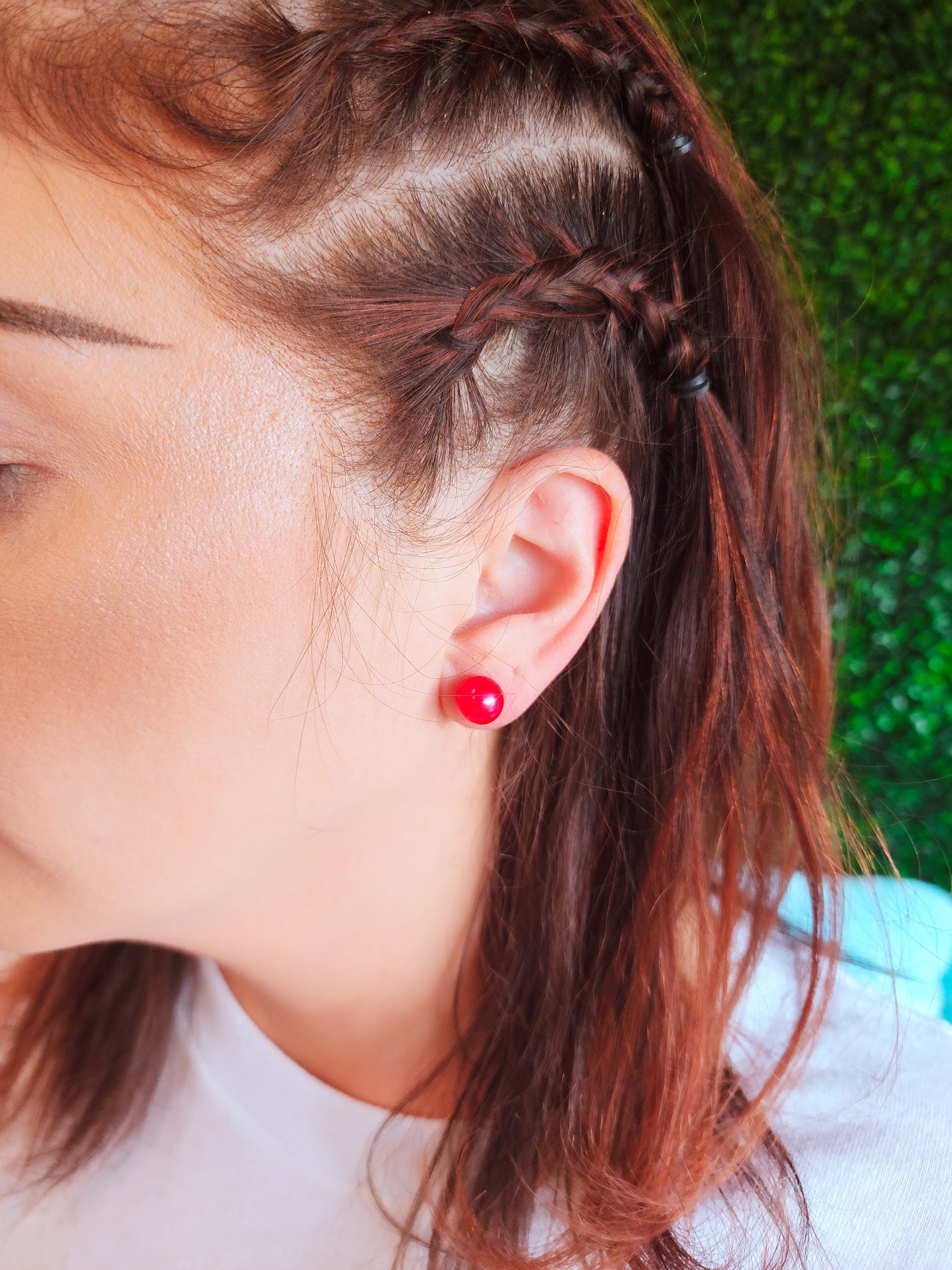 Red Chroma Spheres Earrings