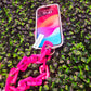 Pink & White Marble Cellphone Keychain Charm