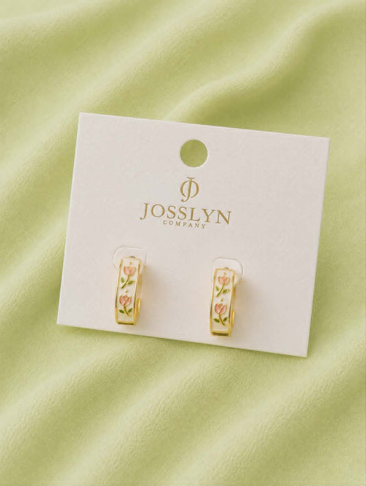 Vintage Tulip Hoop Earrings