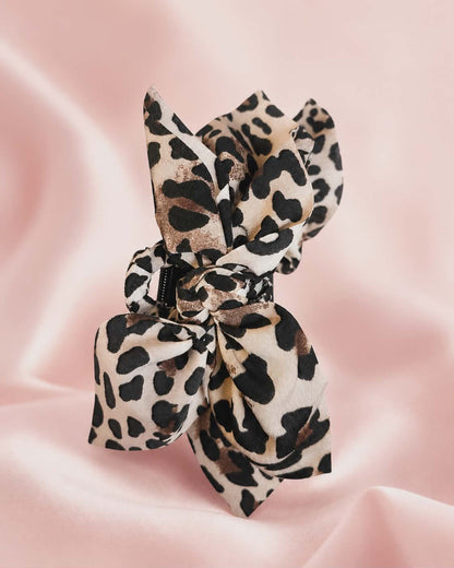 Cheetah Chic Bow Claw Clip