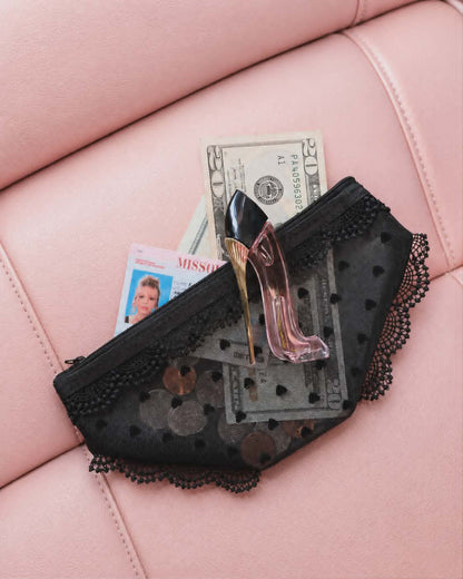 Black Heart Panty Coin Purse