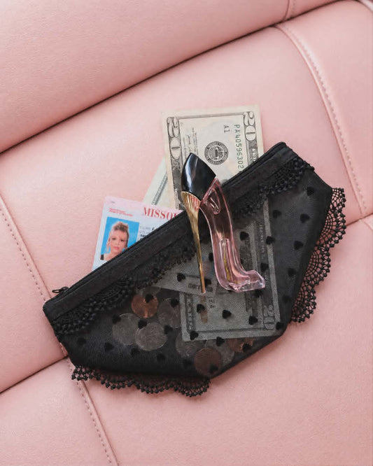 Black Heart Panty Coin Purse