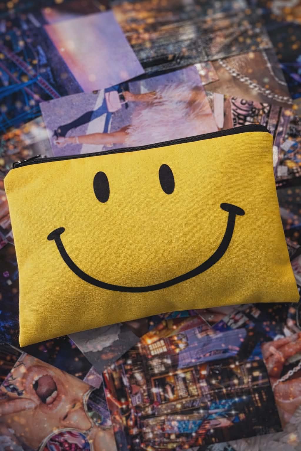 Yellow Smiley Face Pouch