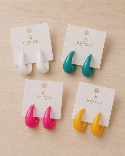 Retro Pop Chunky Hoop Earrings