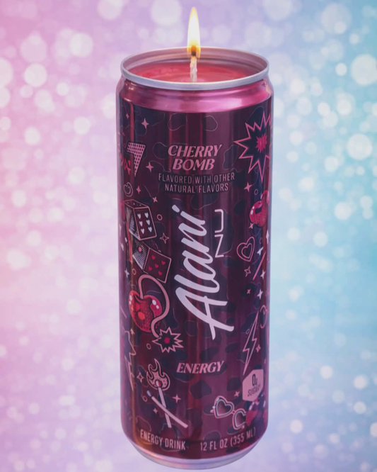 Cherry Bomb Alani Energy Can Soy Candle Unscented