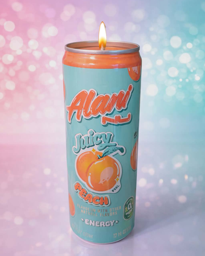 Juicy Peach Alani Energy Can Soy Candle Unscented