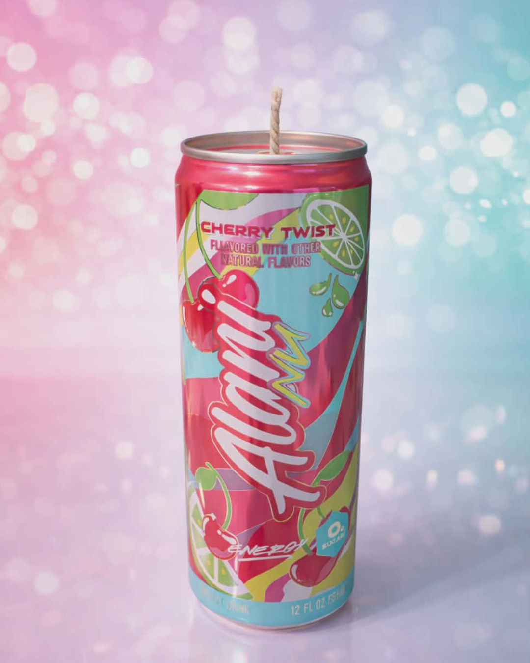 Cherry Twist Alani Energy Can Soy Candle Unscented