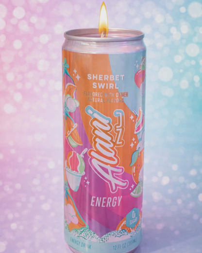 Sherbert Swirl Alani Energy Can Soy Candle Unscented