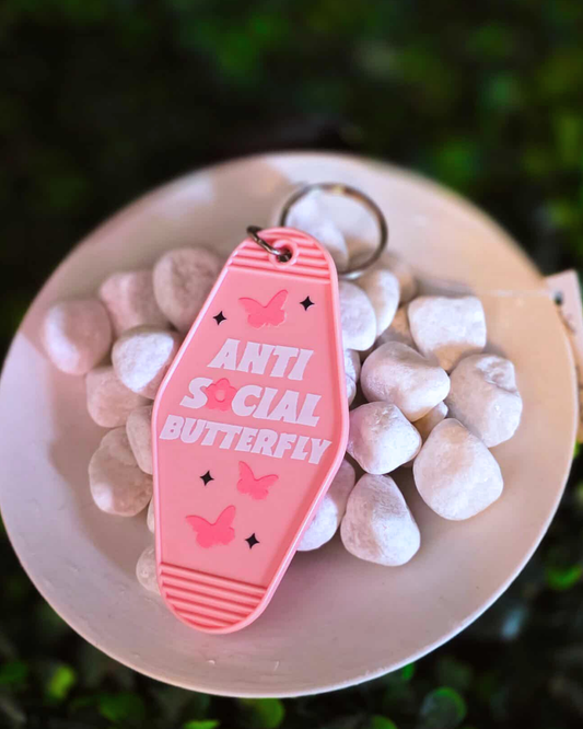 Anti Social Butterfly Keychain