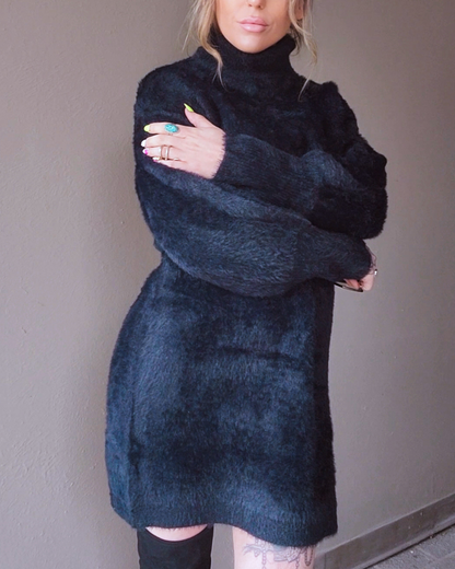 Secret Crush Black Fuzzy Dress