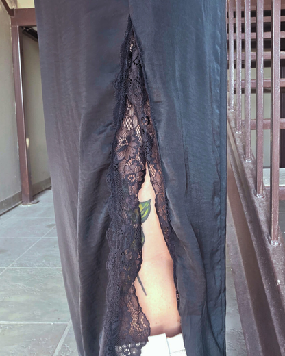 Last Call Black Lace Trim Skirt
