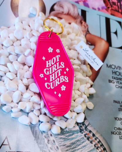 Hot Girls Hit Curbs Keychain