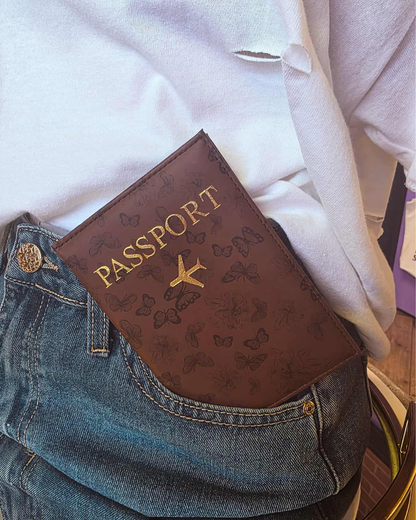 Brown Butterfly Passport Cover