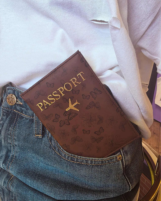 Brown Butterfly Passport Cover