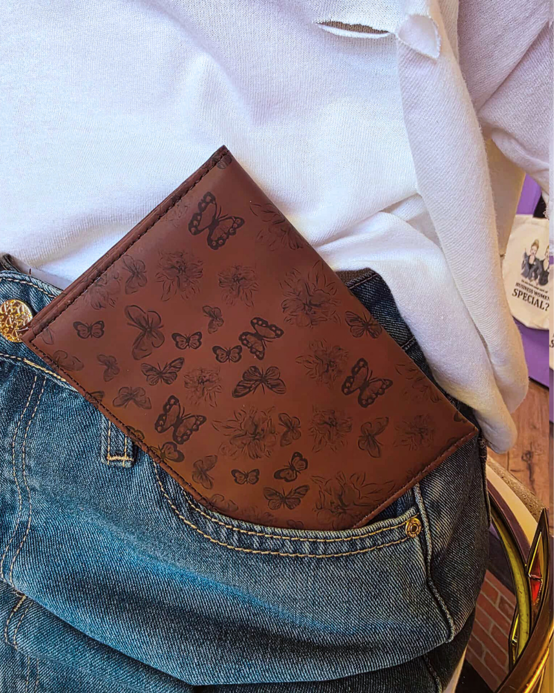 Brown Butterfly Passport Cover