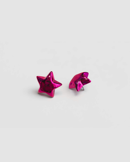 Pink Star Stud Earrings