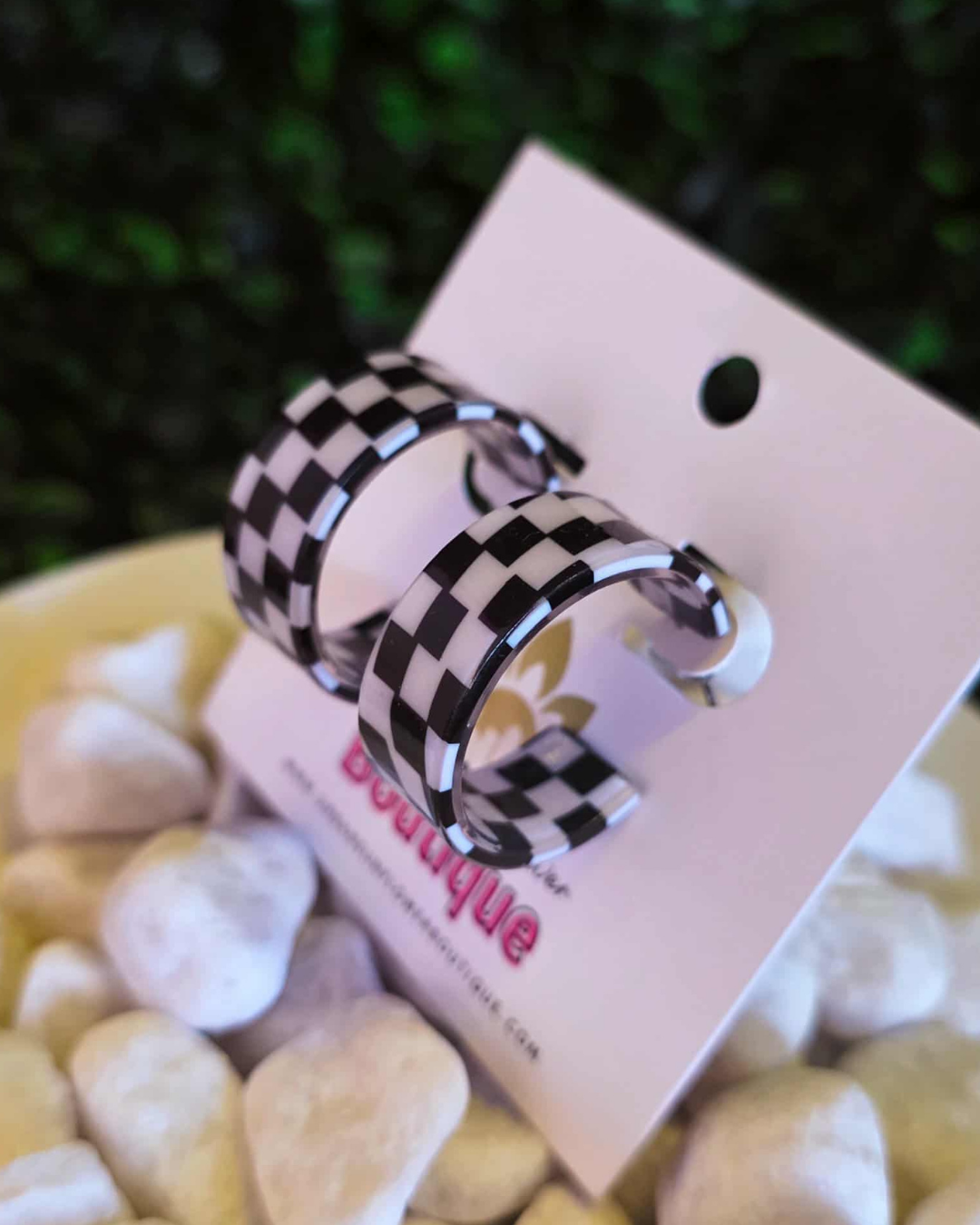 Chunky Checkered Earrings