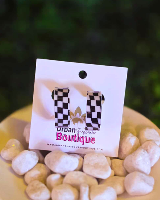 Chunky Checkered Earrings