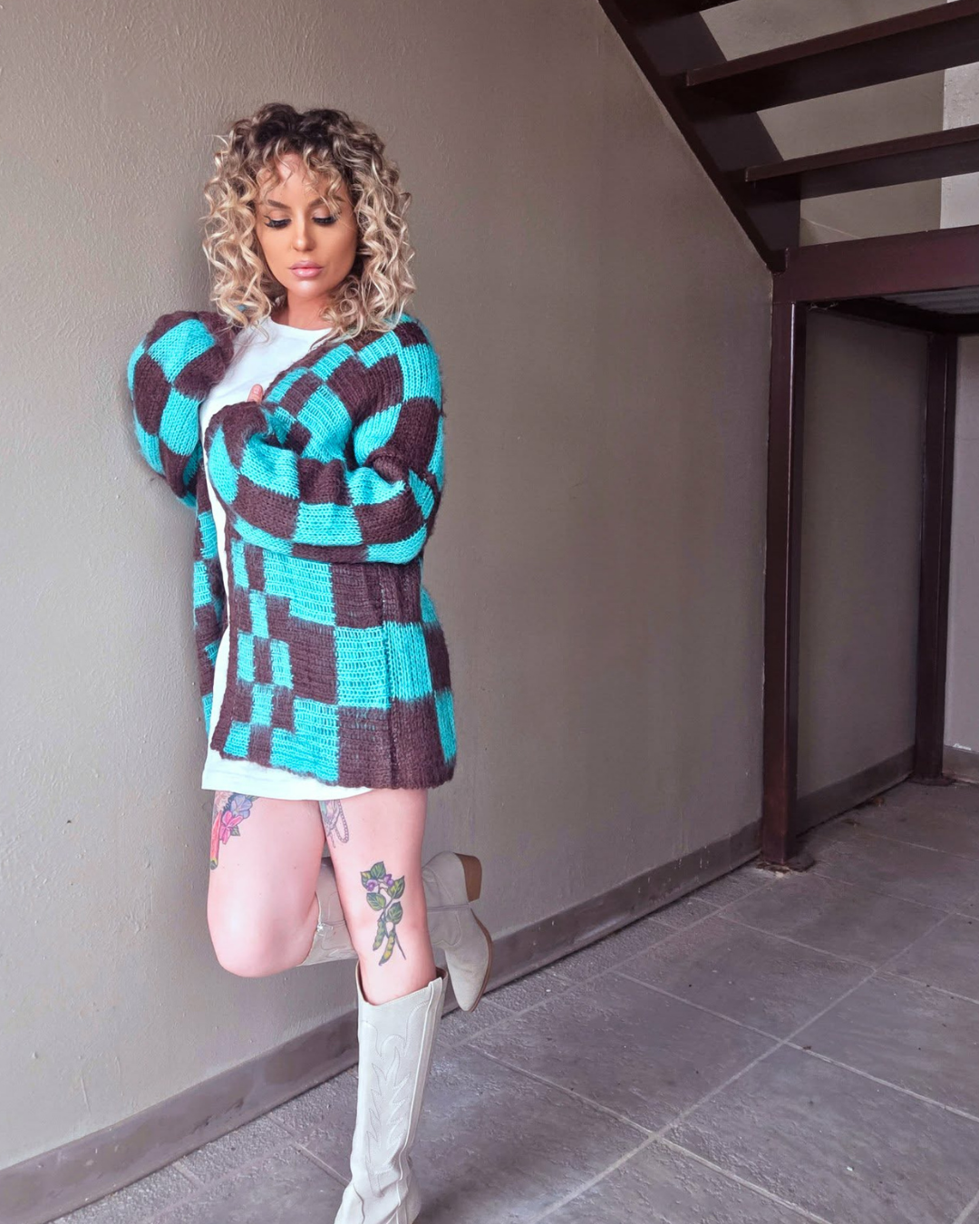 Level Up Checkered Cardigan