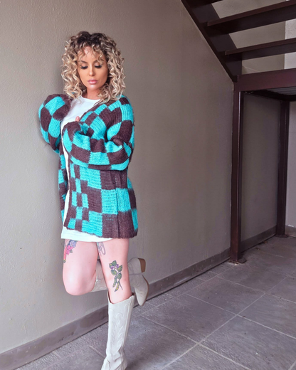 Level Up Checkered Cardigan