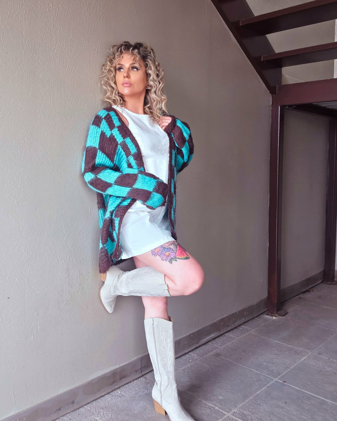 Level Up Checkered Cardigan