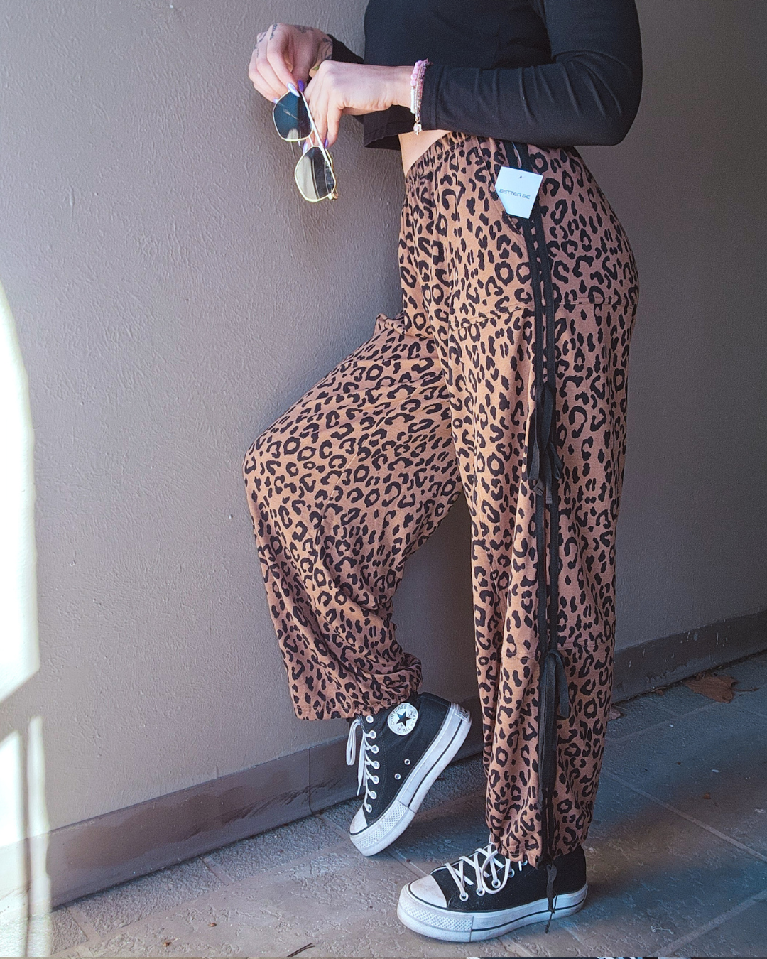 Make a Move Cheetah Bow Slit Pants